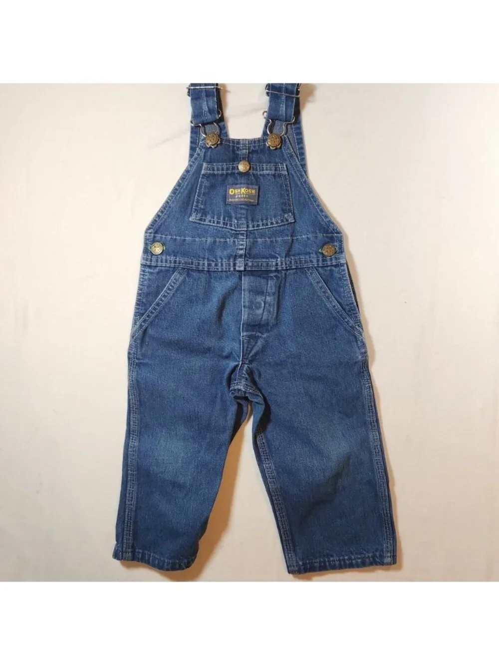Vintage OshKosh Bgosh Denim Overalls Made in USA Blue Vestbak Toddler 2T 1980s